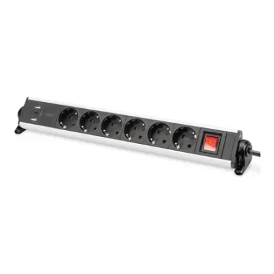 Digitus  |  Office Power Strip  |  DA-70624  |  Silver / Black