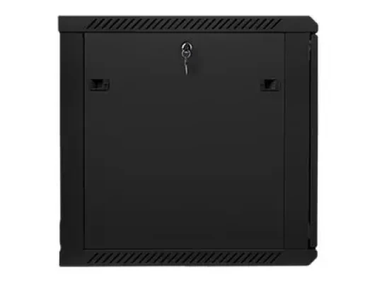 Lanberg  |  Rack cabinet 19" wall-mount 12U / 600x600 (flat pack) with glass door  |  WF01-6612-10B  |  Black