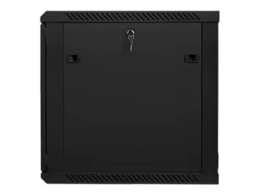 Lanberg  |  Rack cabinet 19" wall-mount 12U / 600x600 (flat pack) with glass door  |  WF01-6612-10B  |  Black