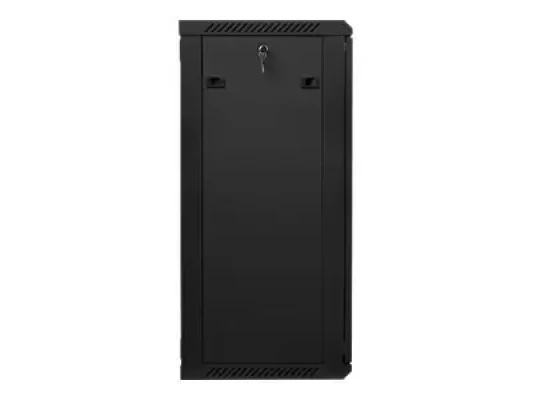 Lanberg  |  Rack cabinet 19" wall-mount 22U / 600x450 (flat pack) with glass door  |  WF01-6422-10B  |  Black