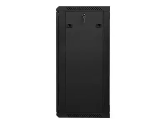Lanberg  |  Rack cabinet 19" wall-mount 22U / 600x450 (flat pack) with glass door  |  WF01-6422-10B  |  Black