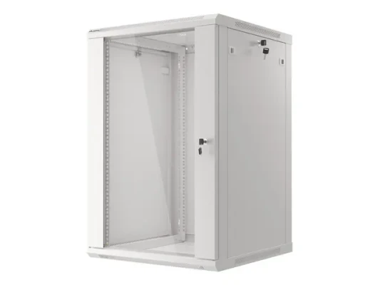 Lanberg  |  Rack cabinet 19" wall-mount 18U / 600x600 (flat pack)  |  WF01-6618-10S  |  Grey