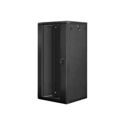 Lanberg  |  Rack cabinet 19" wall-mount 27U / 600x600 (flat pack)  |  WF01-6627-10B  |  Black