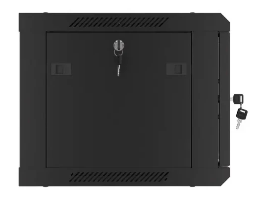 Lanberg  |  Rack cabinet 19" wall-mount 6U / 600x450 (flat pack) with glass door V2  |  WF01-6406-10B  |  Black