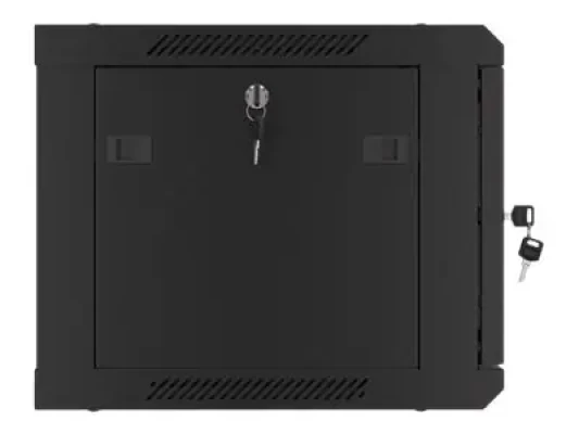Lanberg  |  Rack cabinet 19" wall-mount 6U / 600x450 for self-assembly with metal door (flat pack)  |  WF01-6406-00B  |  Black