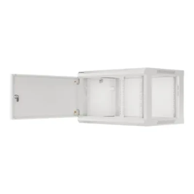 Lanberg  |  Rack cabinet 19" wall-mount 6U / 600x450 for self-assembly with metal door (flat pack)  |  WF01-6406-00S  |  Grey