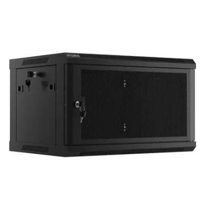 Lanberg  |  Rack cabinet 19" wall-mount 6U / 600x450 with perforated door (flat pack)  |  WF01-6406-23B  |  Black
