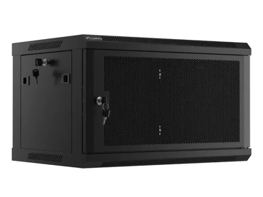 Lanberg  |  Rack cabinet 19" wall-mount 6U / 600x450 with perforated door (flat pack)  |  WF01-6406-23B  |  Black
