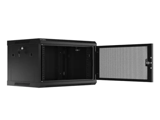 Lanberg  |  Rack cabinet 19" wall-mount 6U / 600x450 with perforated door (flat pack)  |  WF01-6406-23B  |  Black