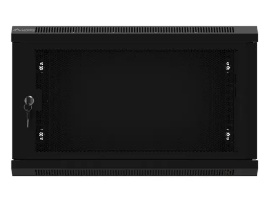Lanberg  |  Rack cabinet 19" wall-mount 6U / 600x450 with perforated door (flat pack)  |  WF01-6406-23B  |  Black