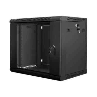 Lanberg  |  Rack cabinet 19" wall-mount 9U / 600x450 (flat pack)  |  WF01-6409-10B  |  Black