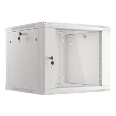 Lanberg  |  Раковина 19" настенная 9U / 600x600 (в упаковке) со стеклянной дверью  |  WF01-6609-10S  |  Серый