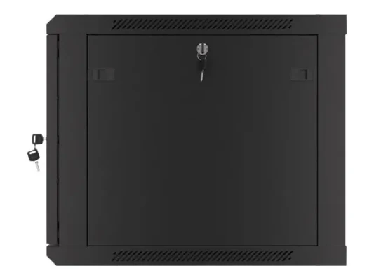 Lanberg  |  Rack cabinet 19" wall-mount 9U / 600x600 (flat pack) for self-assembly with metal door  |  WF01-6609-00B  |  Black