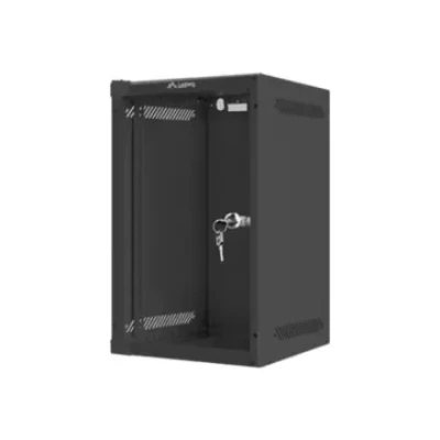 Lanberg  |  Rack cabinet 10" wall-mount 9U / 280x310 (flat pack) with glass door  |  WF10-2309-10B  |  Black