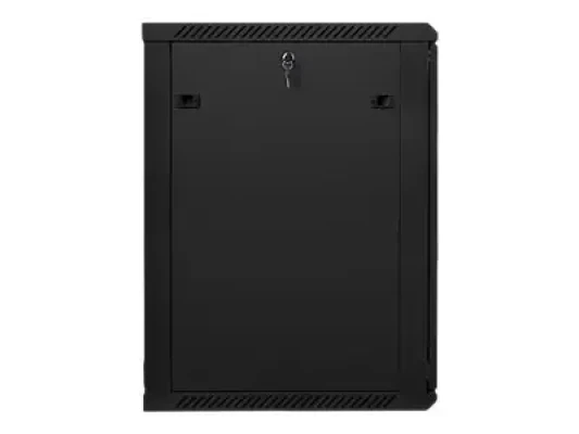 Lanberg  |  Rack cabinet 19" wall-mount 18U / 600x600 (flat pack) with glass door  |  WF01-6618-10B  |  Black