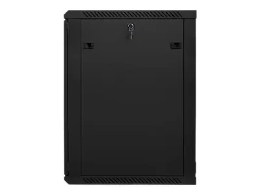 Lanberg  |  Rack cabinet 19" wall-mount 18U / 600x600 (flat pack) with glass door  |  WF01-6618-10B  |  Black