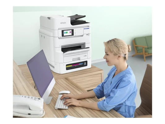 Epson Multifunctional printers  |  WorkForce Pro EM-C8101RDWF  |  Inkjet  |  Colour  |  A4  |  Wi-Fi  |  White