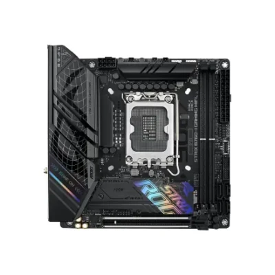 Asus  |  ROG STRIX B760-I GAMING WIFI  |  Processor family Intel  |  Processor socket LGA1700  |  DDR5 SDRAM  |  Supported hard disk drive interfaces M.2, SATA  |  Number of SATA connectors 4