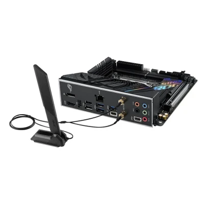 Asus  |  ROG STRIX B760-I GAMING WIFI  |  Processor family Intel  |  Processor socket LGA1700  |  DDR5 SDRAM  |  Supported hard disk drive interfaces M.2, SATA  |  Number of SATA connectors 4