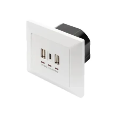 Digitus  |  Socket with USB A & USB-C Ports, flush mounted