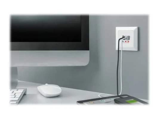 Digitus  |  Socket with USB A & USB-C Ports, flush mounted