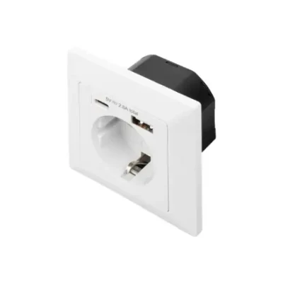 Digitus  |  Safety Plug for Flush Mounting with 1 x USB Type-C, 1 x USB A