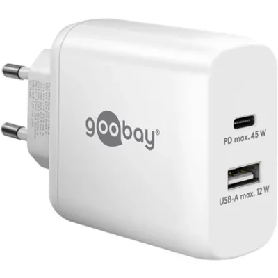 Goobay  |  USB-C PD divkāršais ātrais lādētājs (45 W)  |  65412  |  N / A