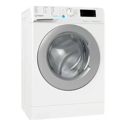 INDESIT  |  Washing machine  |  BWSE 71295X WSV EU  |  Energy efficiency class B  |  Front loading  |  Washing capacity 7 kg  |  1200 RPM  |  Depth 43.5 cm  |  Width 59.5 cm  |  Display  |  Large digit  |  White