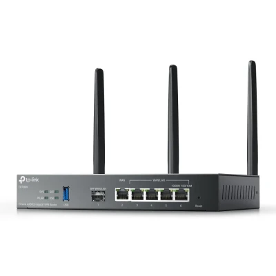 SafeStream Gigabit Multi-WAN VPN маршрутизатор  |  ER706W  |  802.1q  |  Порты Ethernet LAN (RJ-45) 1× Gigabit SFP WAN Порт, 1× Gigabit RJ45 WAN Порт, 2× Gigabit RJ45 LAN Порты 2× Gigabit WAN / LAN RJ45 Порты  |  Поддержка Mesh Да  |  MU-MiMO Да  |  3G / 
