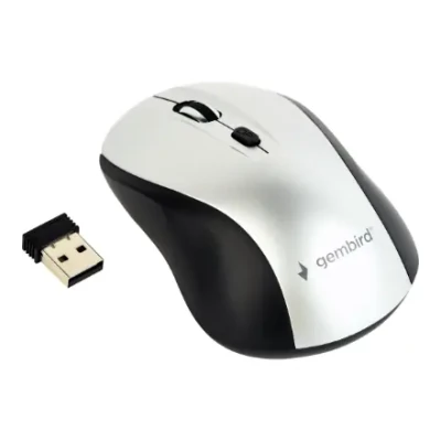 Gembird  |  Optical Mouse  |  MUSW-4B-02-BS  |  Wireless  |  USB  |  Black / silver
