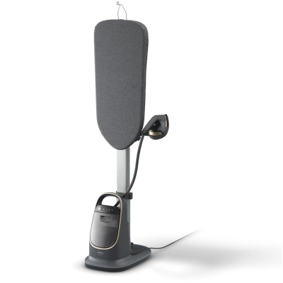 Philips 8500 sērijas Viss vienā gludināšanas risinājums  |  AIS8540 / 80  |  Stāvošs tvaika ģenerators  |  2200 W  |  1.2 L  |  90 g / min  |  Tumši pelēks / Zelts