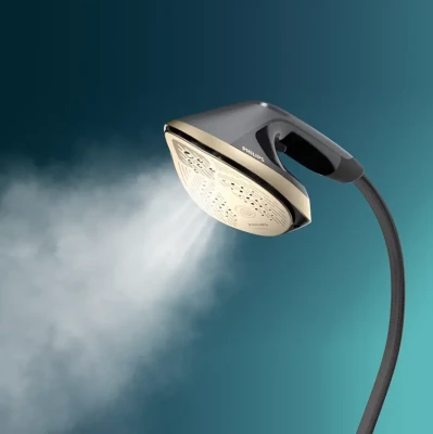 Philips 8500 sērijas Viss vienā gludināšanas risinājums  |  AIS8540 / 80  |  Stāvošs tvaika ģenerators  |  2200 W  |  1.2 L  |  90 g / min  |  Tumši pelēks / Zelts