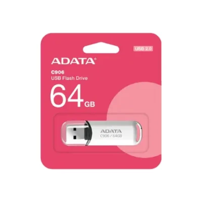 ADATA  |  USB Flash Drive  |  C906  |  64 GB  |  USB 2.0  |  White