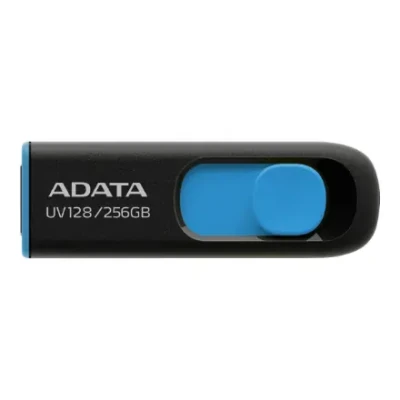ADATA  |  USB флеш-накопитель  |  UV128  |  256 ГБ  |  USB 3.2 Gen1  |  Черный / Синий