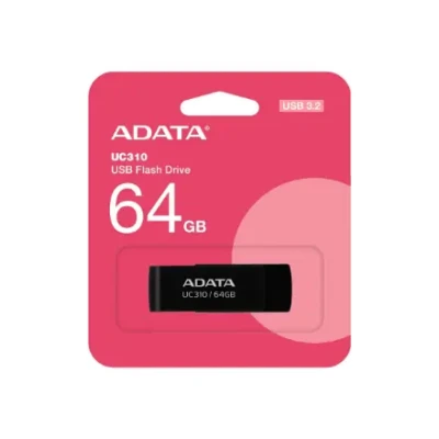 ADATA  |  USB Flash Drive  |  UC310  |  64 GB  |  USB 3.2 Gen1  |  Black