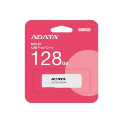 ADATA  |  USB Flash Drive  |  UC310  |  128 GB  |  USB 3.2 Gen1  |  White