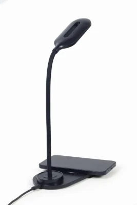 Gembird TA-WPC10-LED-01 Desk lamp with wireless charger, Black  |  Cold white, warm white, natural 2893-7072 K  |  Phone or tablet with built-in Qi wireless charging