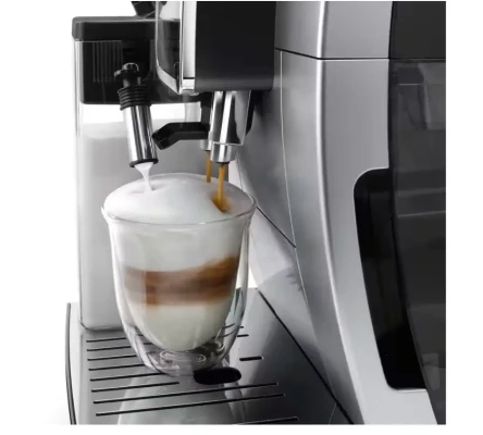 Delonghi  |  Coffee Maker  |  Dinamica Plus ECAM380.85.SB  |  Pump pressure 15 bar  |  Built-in milk frother  |  Automatic  |  1450 W  |  Stainless Steel / Black
