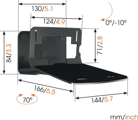 Vogels SOUND 3205 Universal L Speaker Wall Mount, Black  |  Vogels