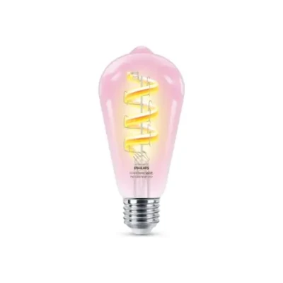Philips Smart WiFi Filament Caurspīdīga ST64 RGB  |  E27  |  6.3W  |  Pilna krāsa