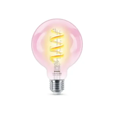 Philips Smart WiFi Filament Clear G95 RGB  |  E27  |  6.3W  |  Full colour
