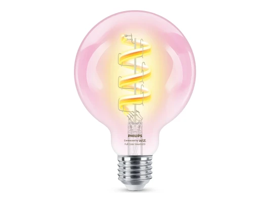 Philips Smart WiFi Filament Clear G95 RGB  |  E27  |  6.3W  |  Full colour