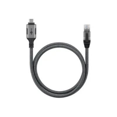 Goobay  |  USB-A 3.1 to RJ45 Ethernet Cable, 1 m  |  70696  |  Black