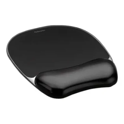 Fellowes  |  Коврик для мыши с поддержкой запястья CRYSTAL  |  Коврик для мыши с подушкой для запястья  |  202 x 235 x 25 мм  |  Черный