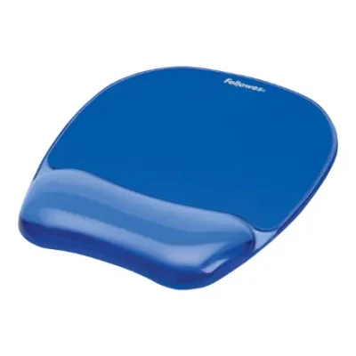 Fellowes  |  Mouse pad with wrist support CRYSTAL  |  Mouse pad with wrist pillow  |  230 x 202 x 32 mm  |  Blue