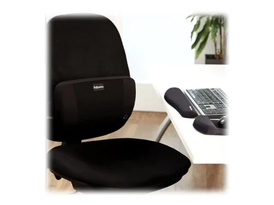Fellowes  |  Mouse pad with wrist support PlushTouch  |  Mouse pad with wrist pillow  |  238 x 184 x 25.4 mm  |  Black