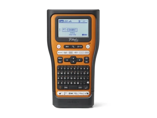 Brother PT-E560BTSP Pro  |  Termiskā  |  Etiķešu printeris  |  Maksimālais ISO A sērijas papīra izmērs Cits  |  Oranžs  /  Melns