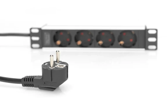 10” Socket Strip with Aluminum Profile, 4-way safety sockets  |  DN-95418