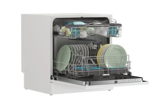 Dishwasher  |  CP 8F9FFW  |  Free-standing  |  Width 55 cm  |  Number of place settings 8  |  Number of programs 8  |  Energy efficiency class F  |  Display  |  White
