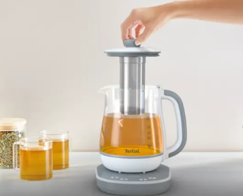 TEFAL Tastea Kettle  |  BJ551B10  |  Tea Kettle  |  1400 W  |  1.5 L  |  Glass  |  360° rotational base  |  Grey / White